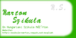 marton szikula business card